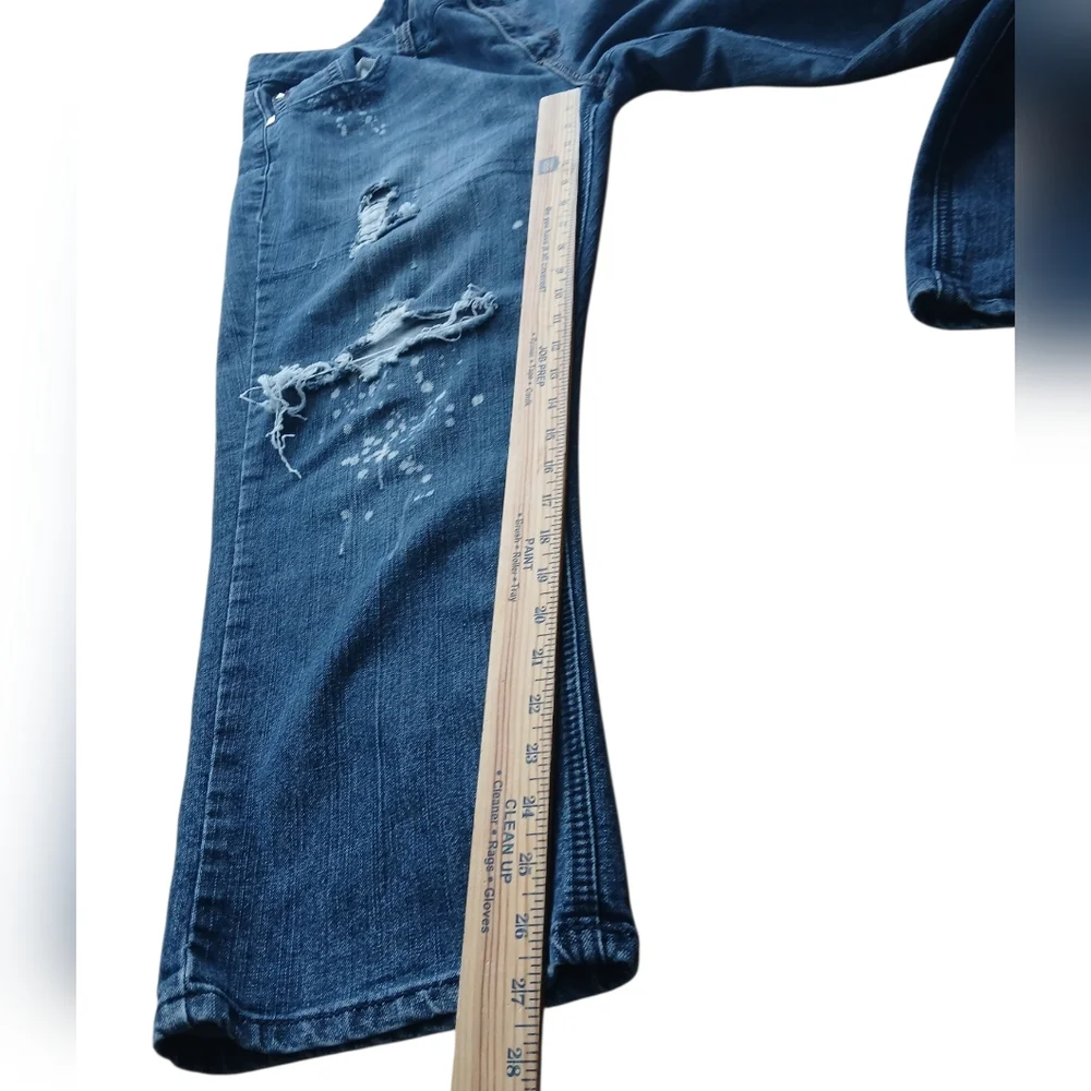 Apollo Jeans Women's Size 19/20 Relaxed Fit Distressed Denim